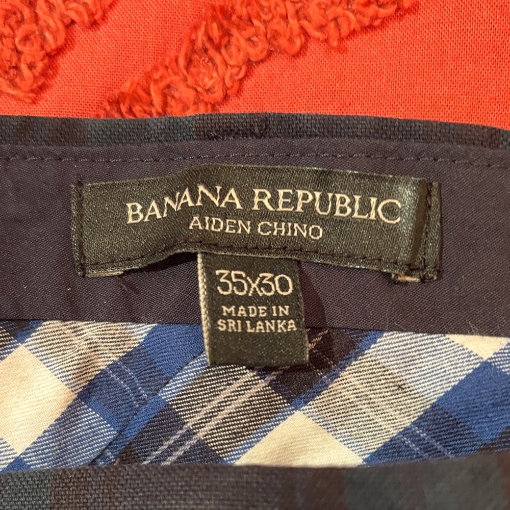 Banana Republic Men's Chinos - Blue and Brown Plaid - Picture 2 of 7